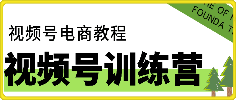 视频号训练营-视频号电商教程