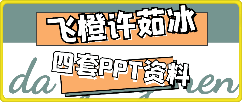 飞橙许茹冰四套PPT资料