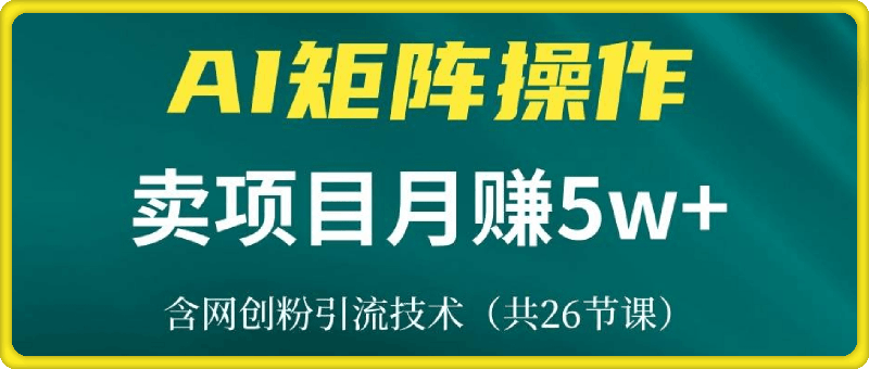 高鹏圈-网创IP打造课，借助AI卖项目月赚5万+，含引流技术（共26节课）