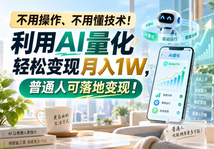 不用操作、不用懂技术！利用AI量化轻松变现月入1W，普通人可落地变现！【揭秘】